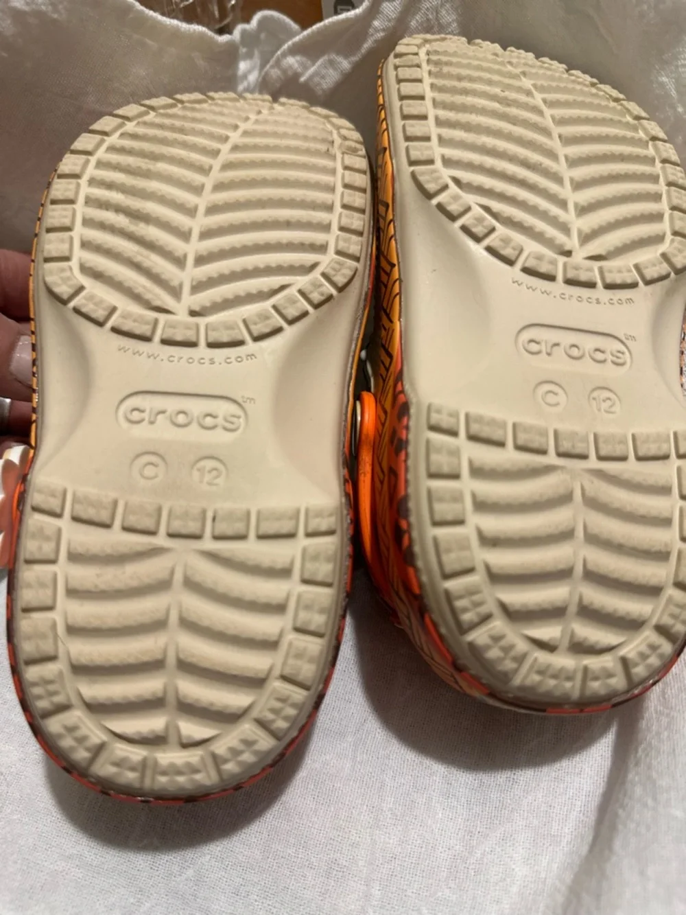 CROCS Kids Beige and Orange Moana Jibbitz Clog Shoes